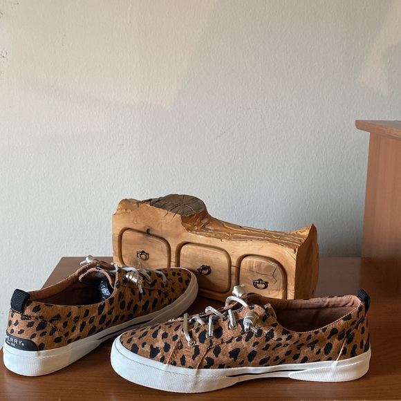 Sperry Pier Wave Leopard Print Boat Shoes - Picture 6 of 9